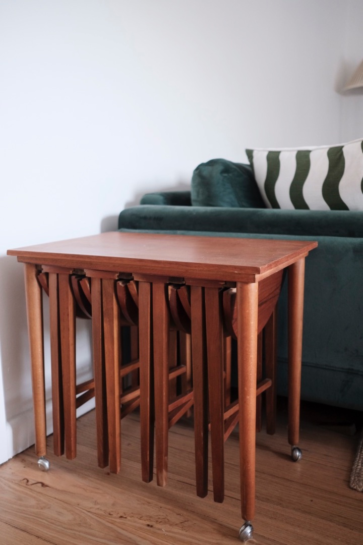 Which side table next to couch?